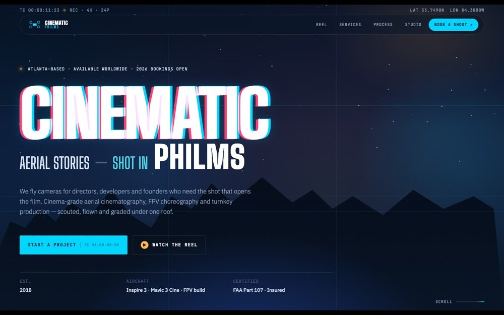 Cinematic Philms website