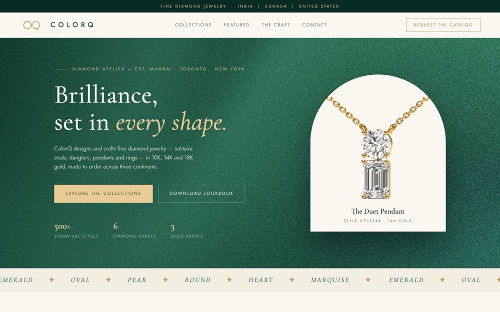 ColorQ fine jewelry website