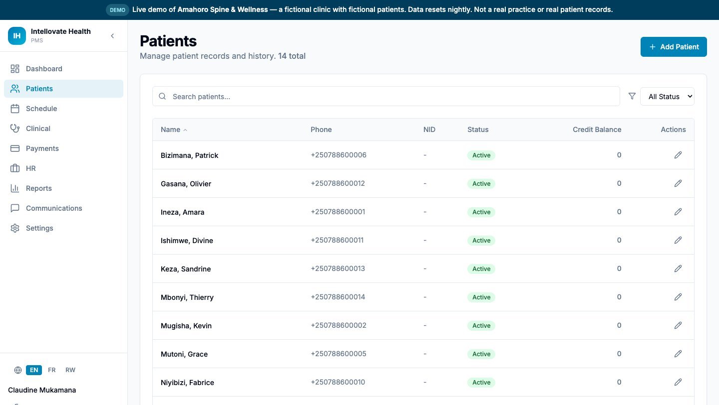Life Chiro PMS demo, patient records