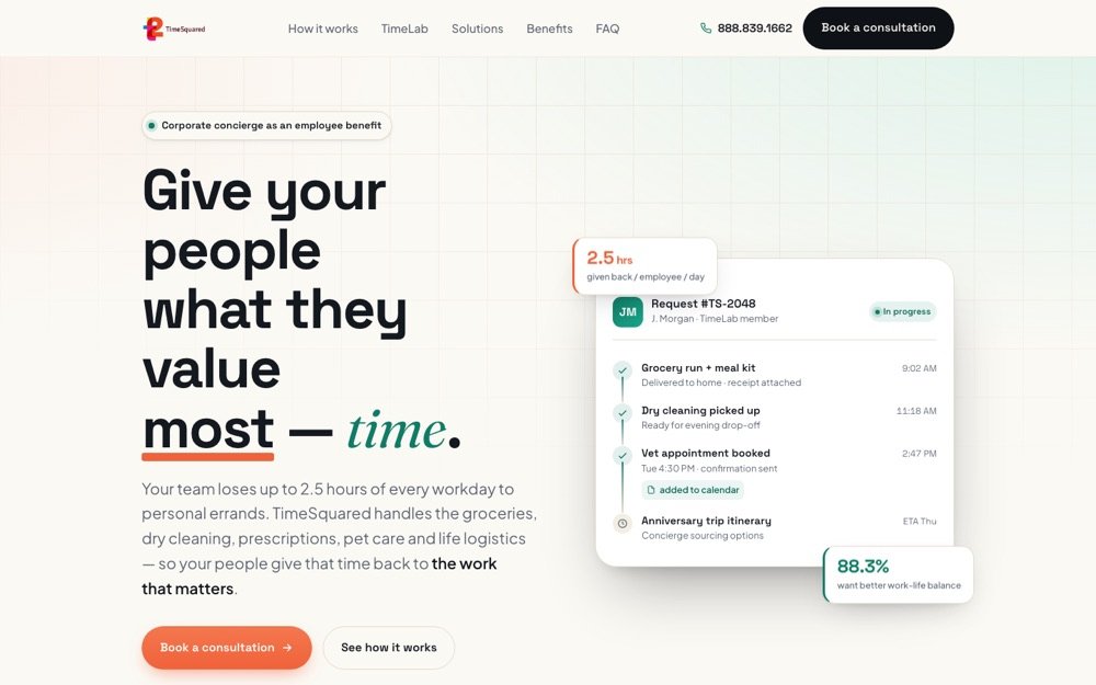 TimeSquared concierge website